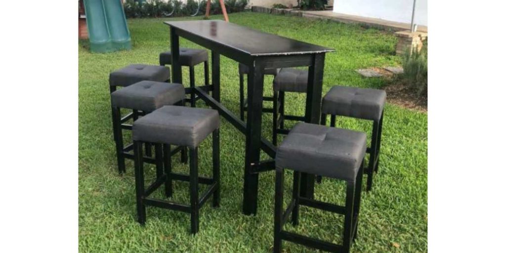 Renta Mesa Rectangular Tipo Bar Negra