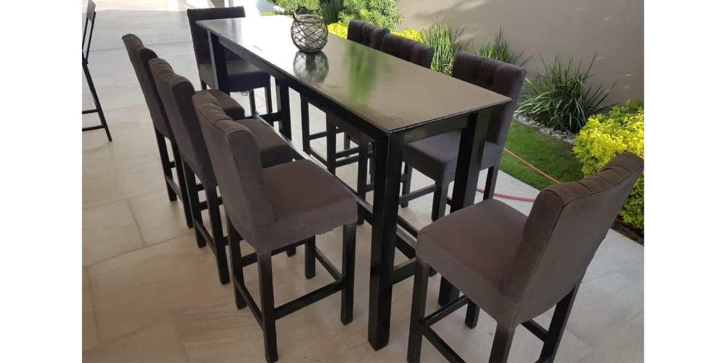 Renta Mesa Rectangular Tipo Bar Negra