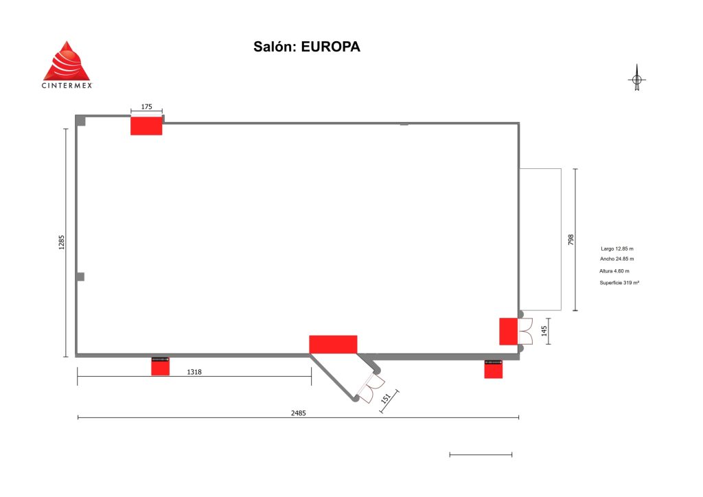 Renta de Salón Europa para posadas en Cintermex