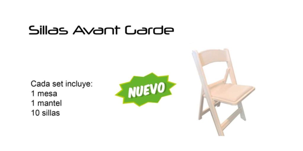 Renta de Mesas (Incluyen 10 Sillas Banqueteras o Avant Garde y Mantel)